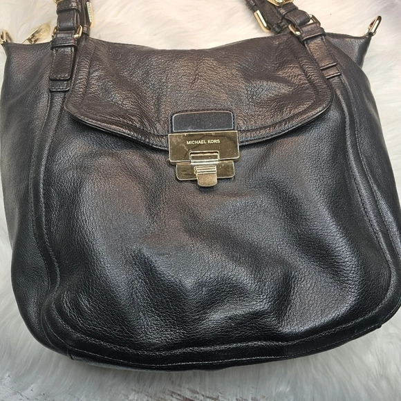 MICHAEL Kors Luggage Deneuve Satchel Leather Purse Black - Picture 3 of 16